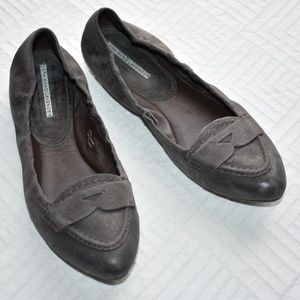 Vera Wang Lavender 9 Leather Flats Loafers Gray